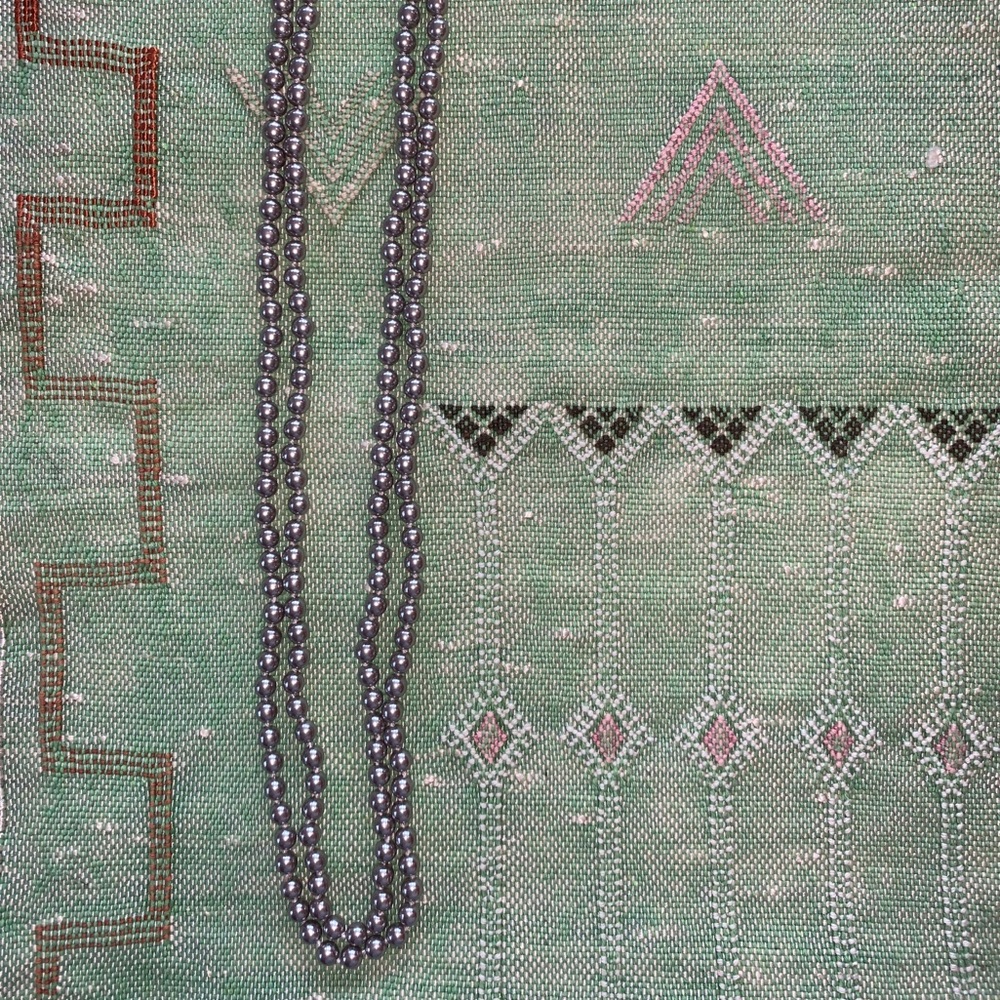 Grey Faux Pearl Necklace